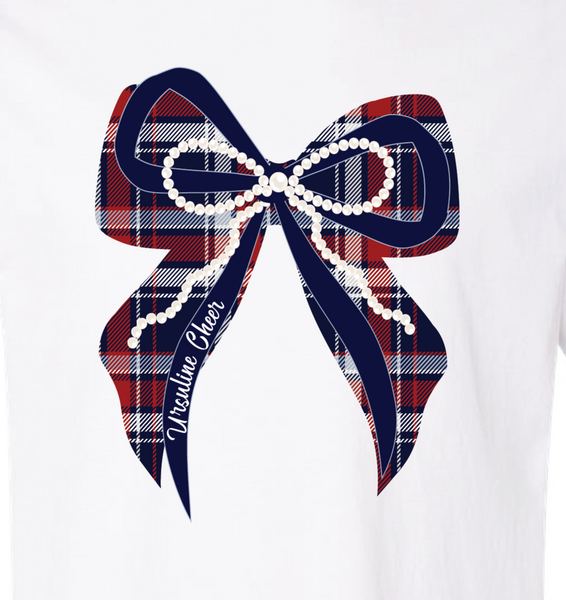 Ursuline Cheer Bow Tshirt White