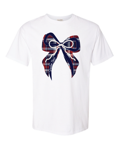 Ursuline Cheer Bow Tshirt White